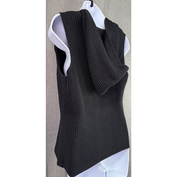 Coldwater Creek Women's Wool Blend Hooded Sweater Vest Size XS Black - Picture 6 of 9
